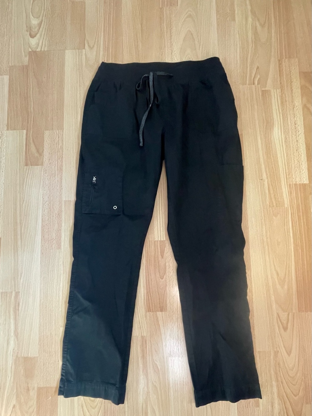Black Drawstring Scrubs Cargo Jogging Pants